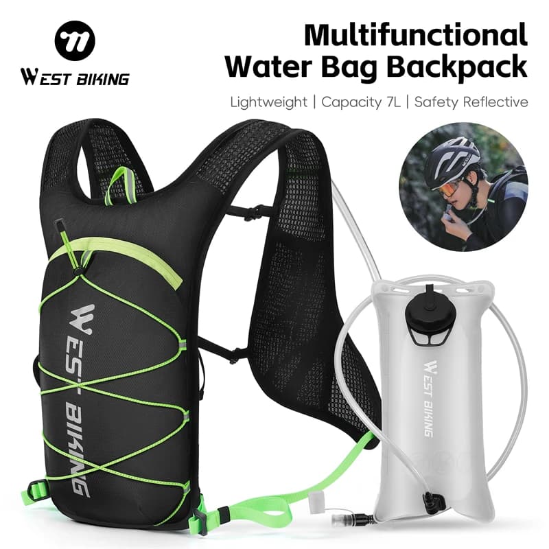 WEST BIKING 7L Cycling Backpack Outdoor Running Hydration Vest Backpack Reflective Lightweight Sports Vest Bag for Biking Hiking