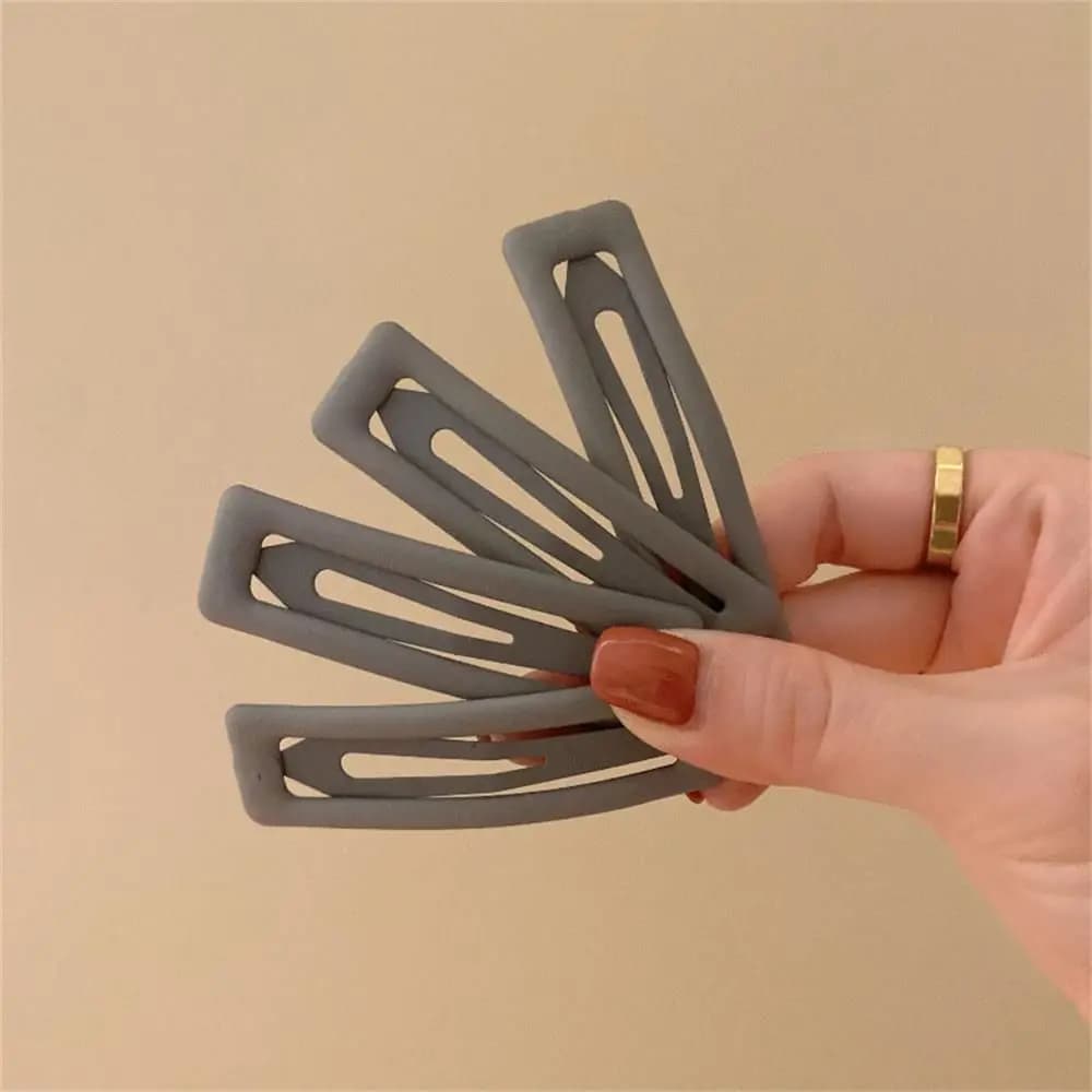 1PC New Trendy Hair Accessories Sweet Grey Color Headwear Hairpins Rectangle Shape Matte Hair Clip