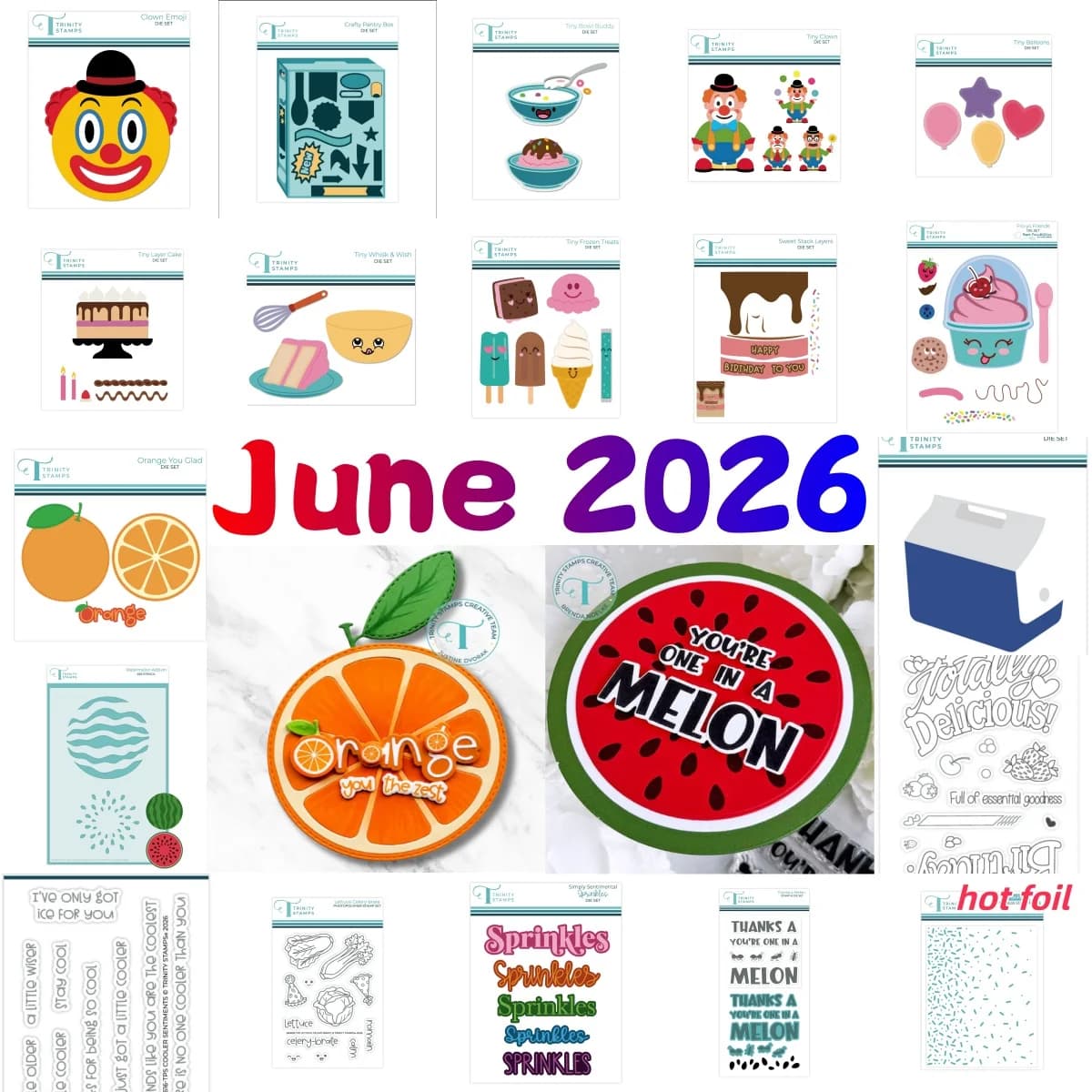New 2026 Fruits Clown Pantry Box Bowl Ice cream Metal Cutting Dies Clear Stamps Stencil Hot Foil for DIY Making Card Scrapbook