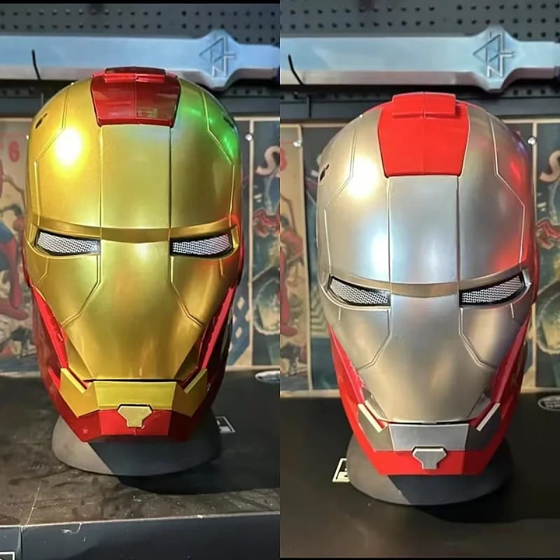 Nuovo casco Hot Iron Man Mk5 Casco Jarvis Luminoso apertura e chiusura manuale Indossabile Cool Maschera cosplay per bambini Giocattolo regalo