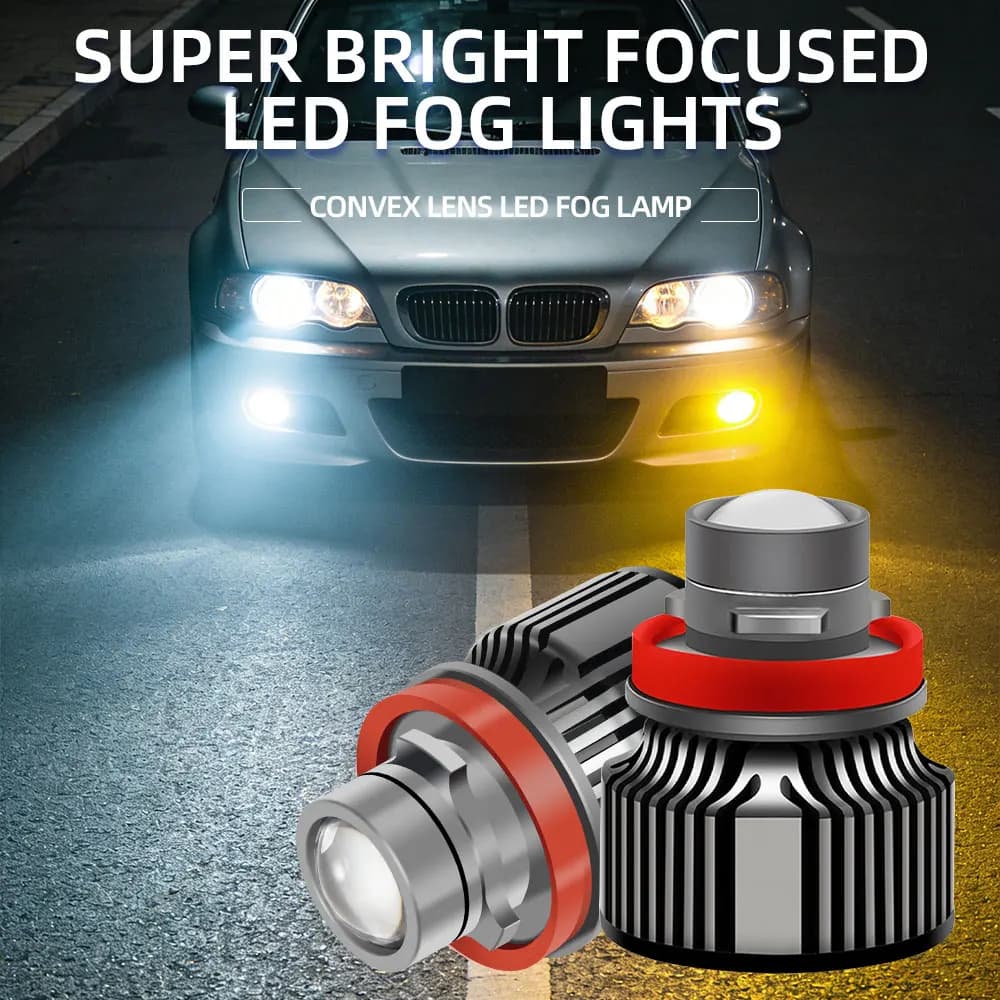 1 Paio di Lampadine LED H11 9005 HB3 per Fari Auto, Mini Proiettore Laser, Luce Bianca e Gialla Super Luminosa, Luci Fendinebbia