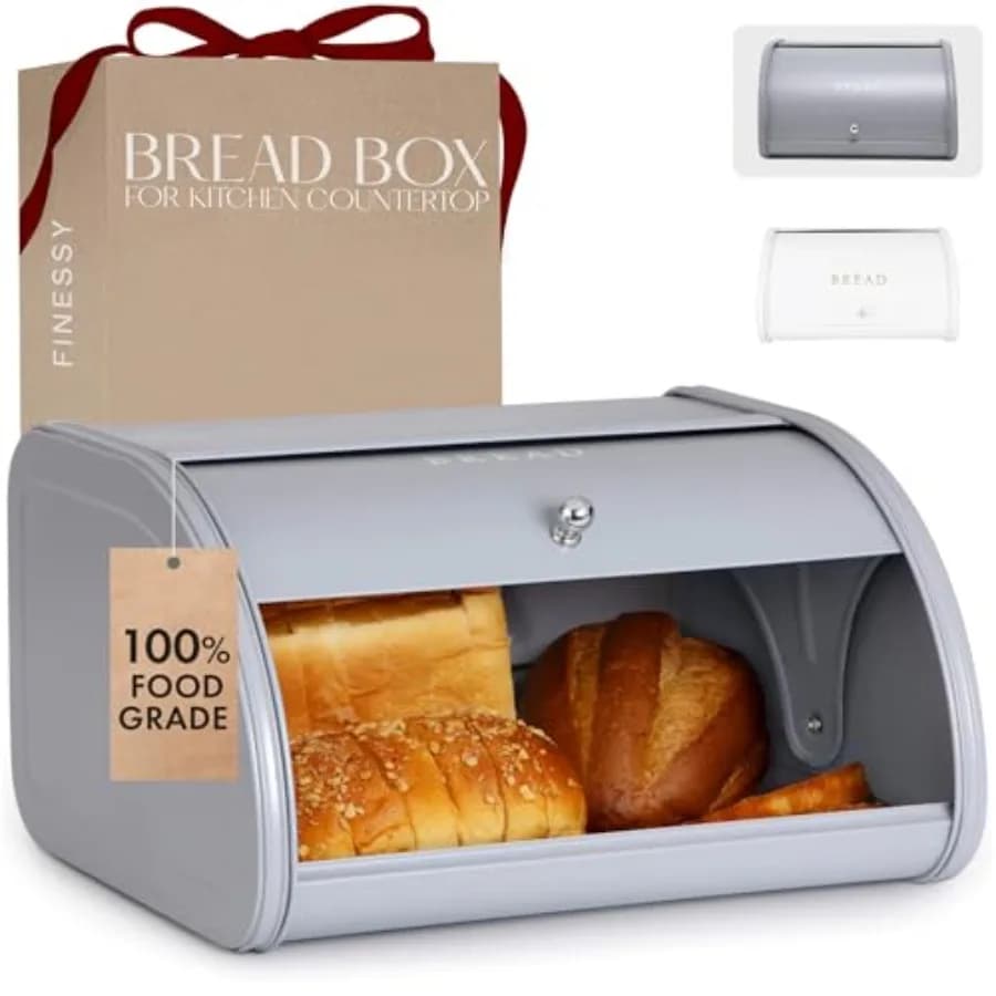 Contenitore Moderno in Metallo per Pane, Stile Rustico, per Cucina, Organizzatore da Bancone per Pane Fatto in Casa, Modello A