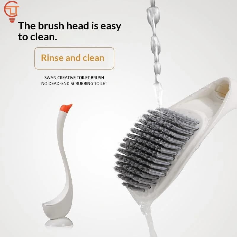 Cute Toilet Brush With Long Handle Swan Shape Toilet Holders Bathroom Accessories Plastic Toilet Plunger Household Cleaning Tool