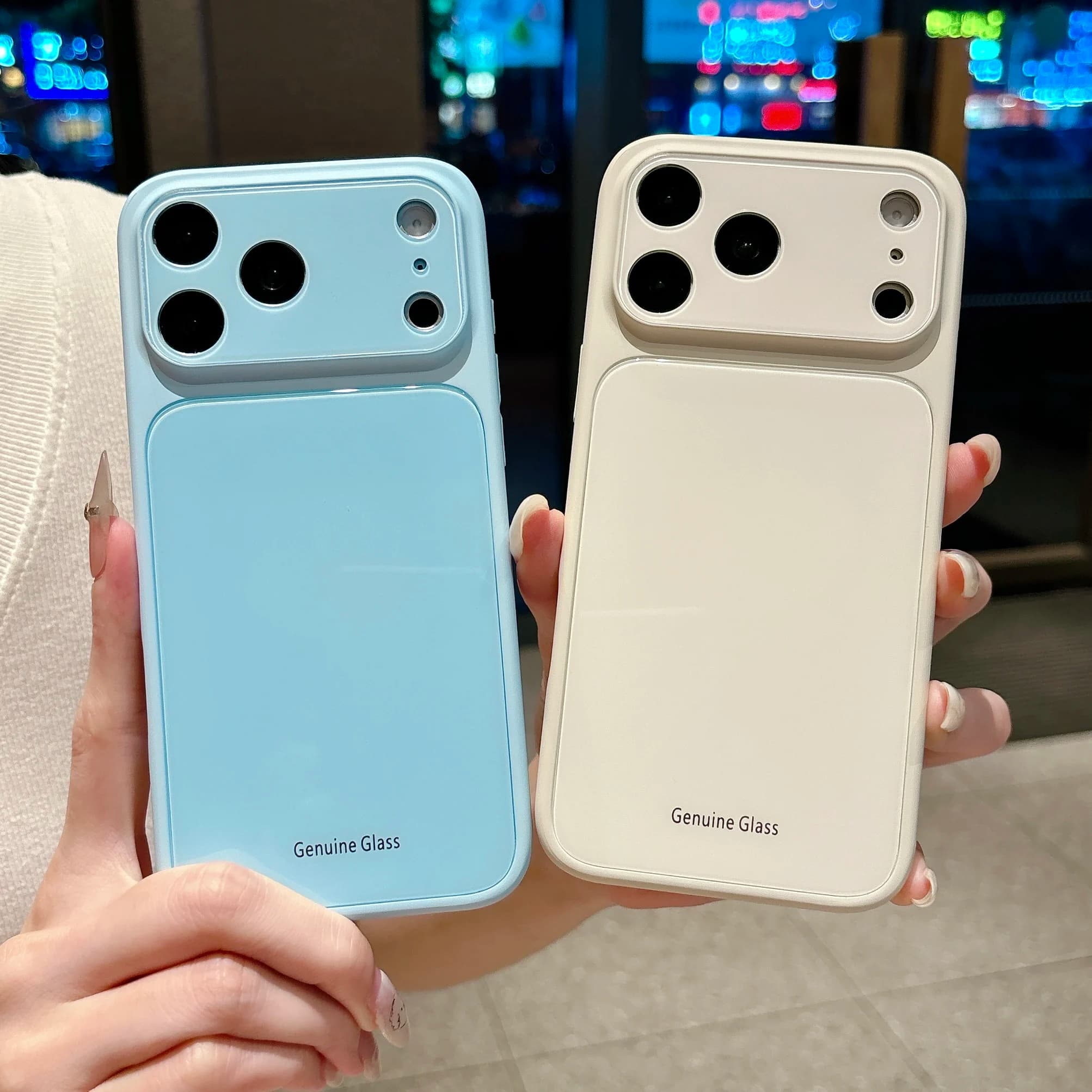 Custodia Protettiva in Silicone con Retro in Vetro Lucido Effetto Caramella per iPhone 17 16 15 14 Pro Max, con Protezione Completa per Fotocamera e Lenti