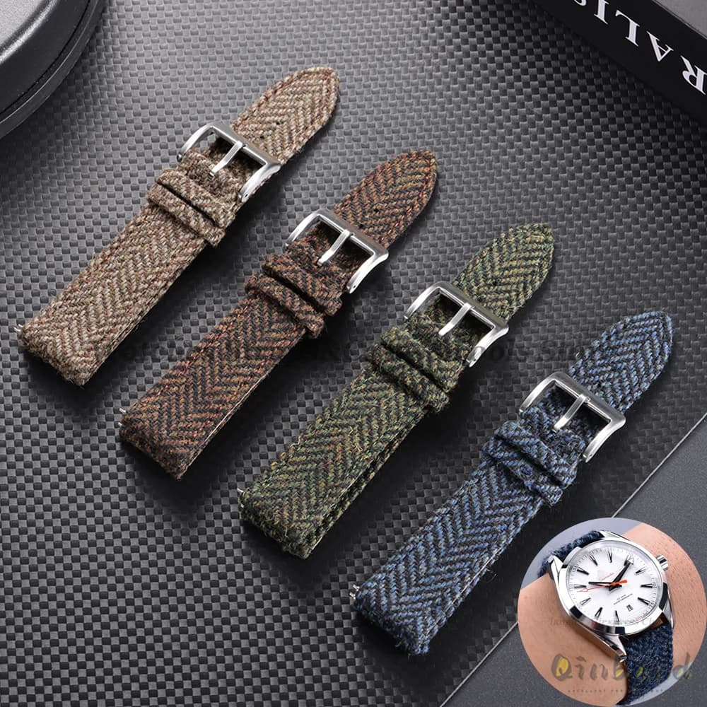 Cinturino per orologio in tweed con tela a vela 18mm 20mm 22mm per Omega per Seiko Bracciale in tessuto a sgancio rapido per uomo Donna Accessori per orologi
