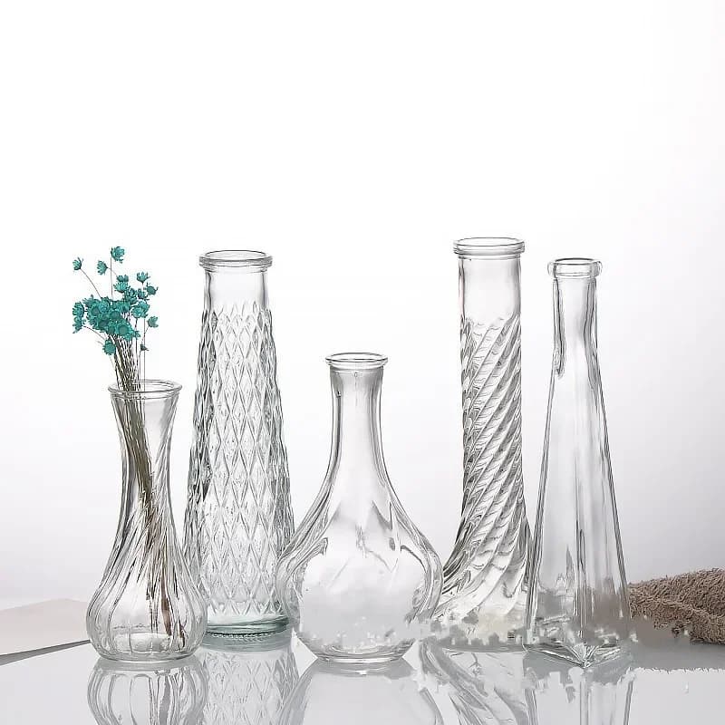 Vaso a filo semplice Dispositivo per la disposizione dei fiori in vetro sottile Soggiorno Decorazione del desktop Bottiglia per piante d'acqua per la casa