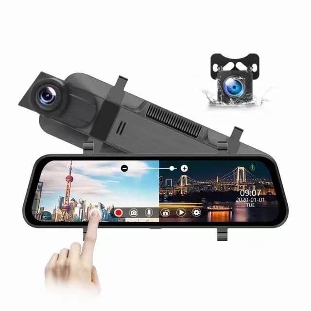 9,66 inch 1080P double dashboard camera for car black box Dash Cam mirror Dashcam mirror DVR DVD player for car