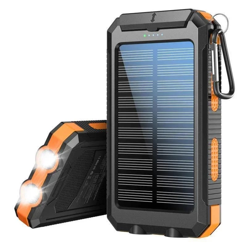 Arrivo Esclusivo banca di energia solare esterna! 10000mAh: ricarica rapida doppia USB + torcia. Impermeabile antiurto, con bussola!