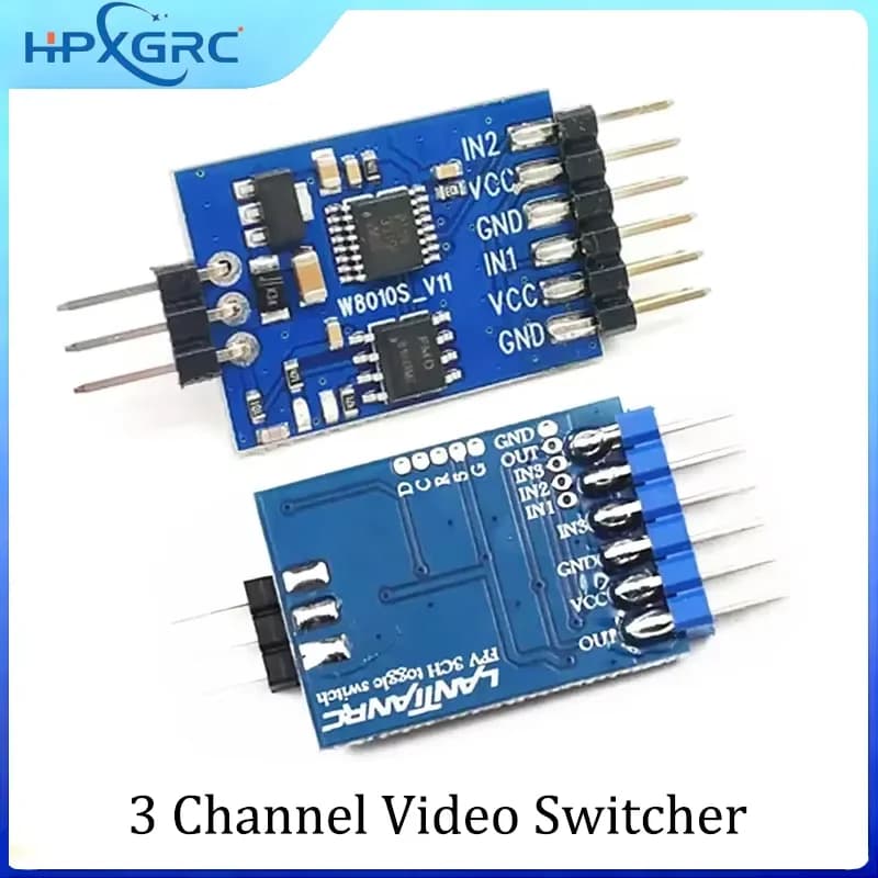Modulo Switcher Video a 3 Canali per FPV, Commutatore Telecamera a 3 Vie per Drone RC con Controllo OSD, Automatico o Manuale