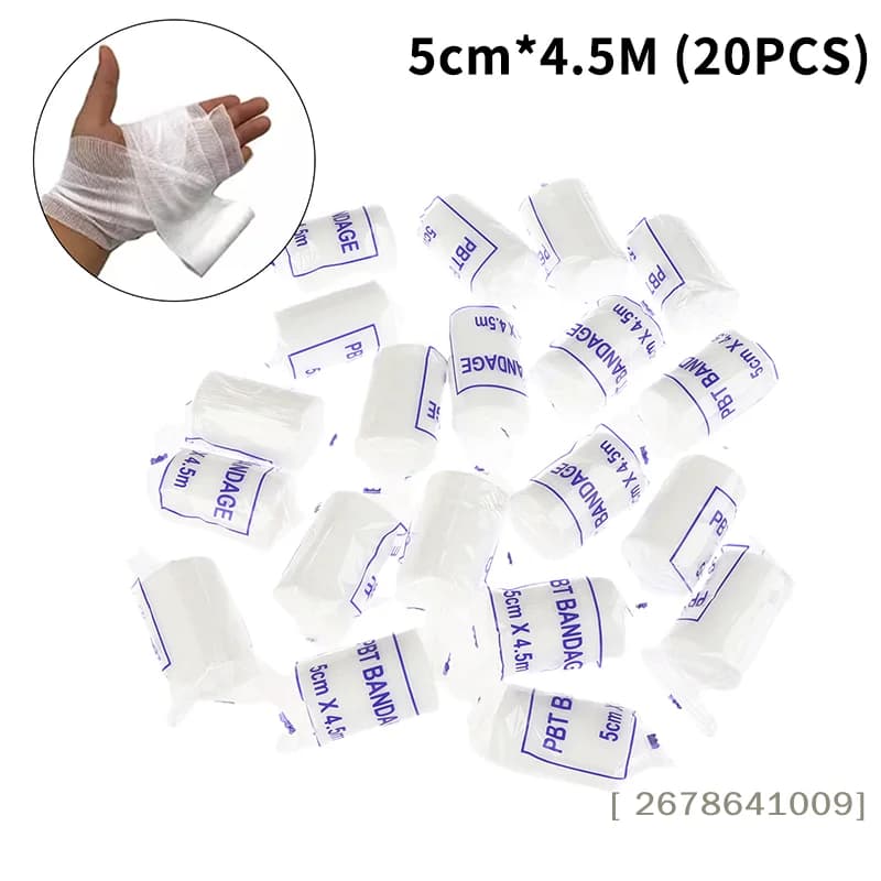 ⚑20 Rolls/lot 5cmx4.5m PBT Elastic Bandage First Aid Kit Gauze Roll Wound Dressing Nursing Emergency Care Bandage
