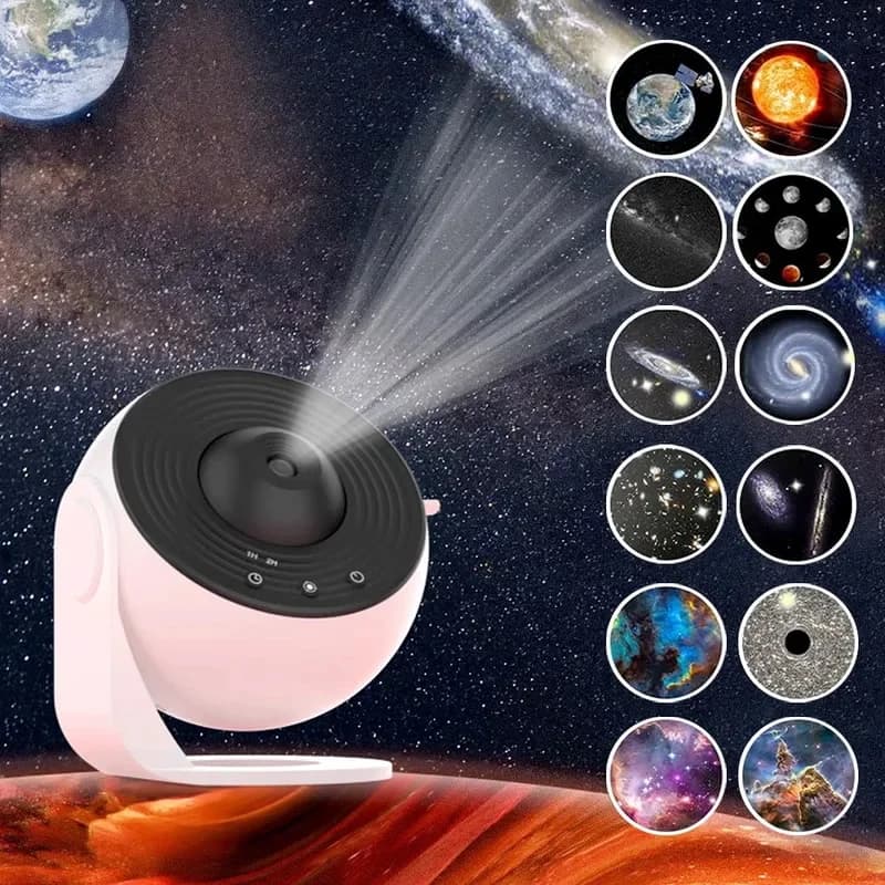 Luce notturna a LED Proiettore galassia Proiettore cielo stellato Lampada da notte planetario con timer Decorazione natalizia per bambini Regalo per bambini