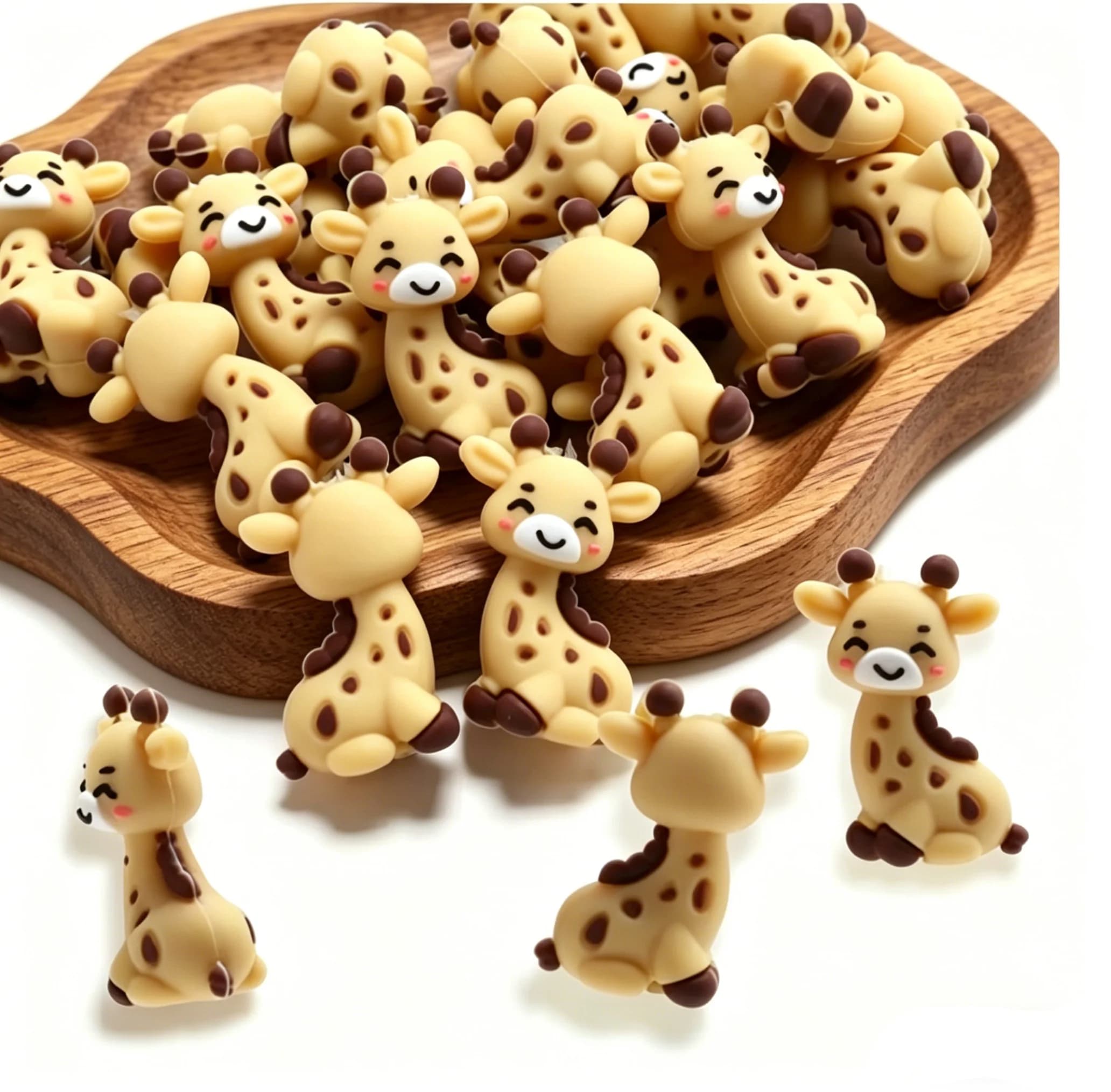 5 Pezzi Ciondoli in Silicone 3D a Forma di Giraffa Kawaii, Accessori Carini per Creazione di Gioielli, Custodie per Telefoni e Fermagli per Capelli