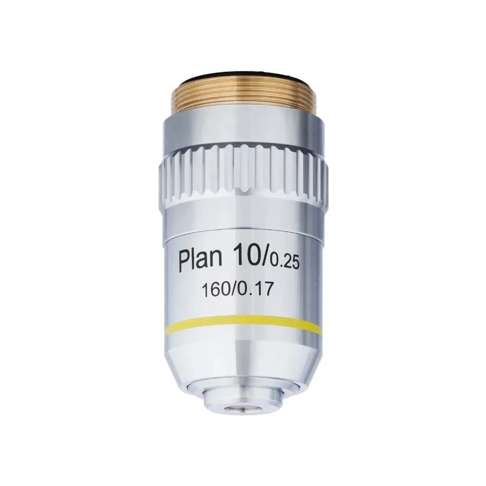 Accessorio per microscopio biologico ottico interamente in metallo con obiettivo acromatico del piano per microscopio biologico 10x