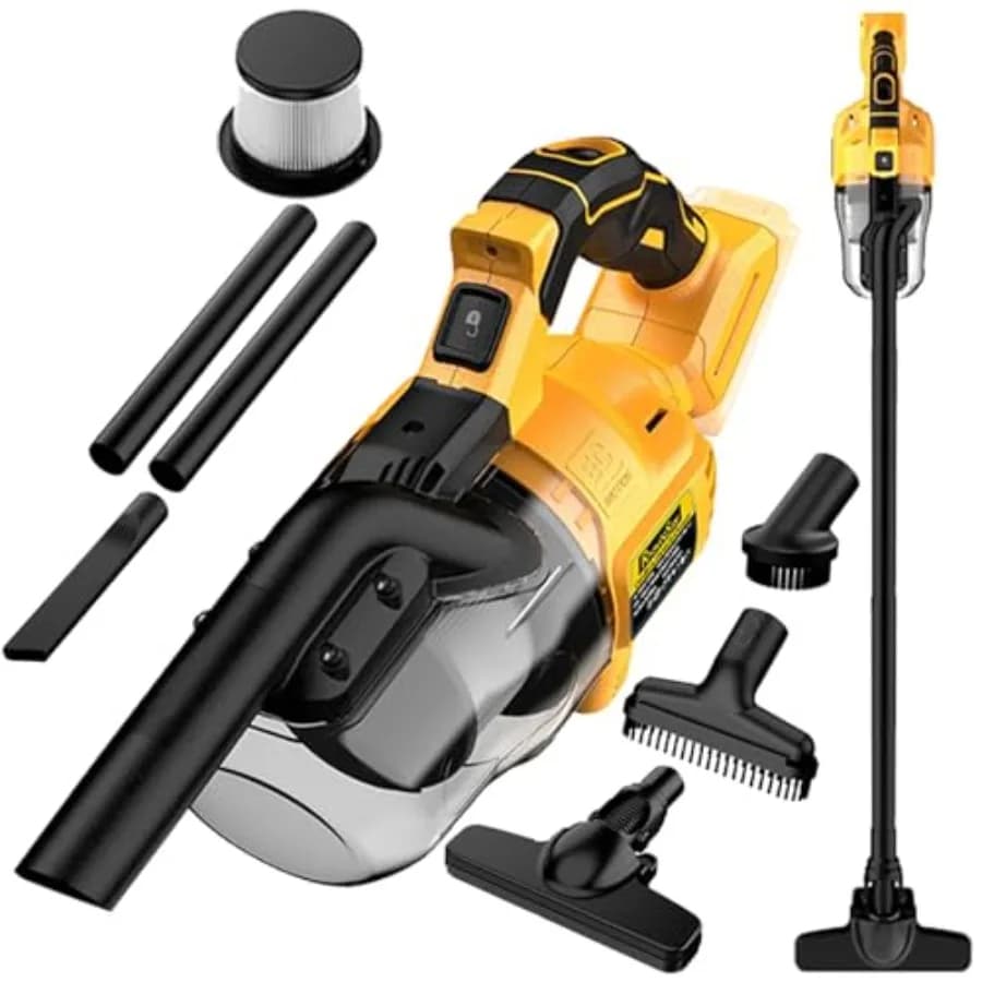 Aspirapolvere Senza Fili per Batteria Dewalt 20V, Aspirapolvere Portatile 5 in 1 con Filtro HEPA Lavabile per Casa e Auto