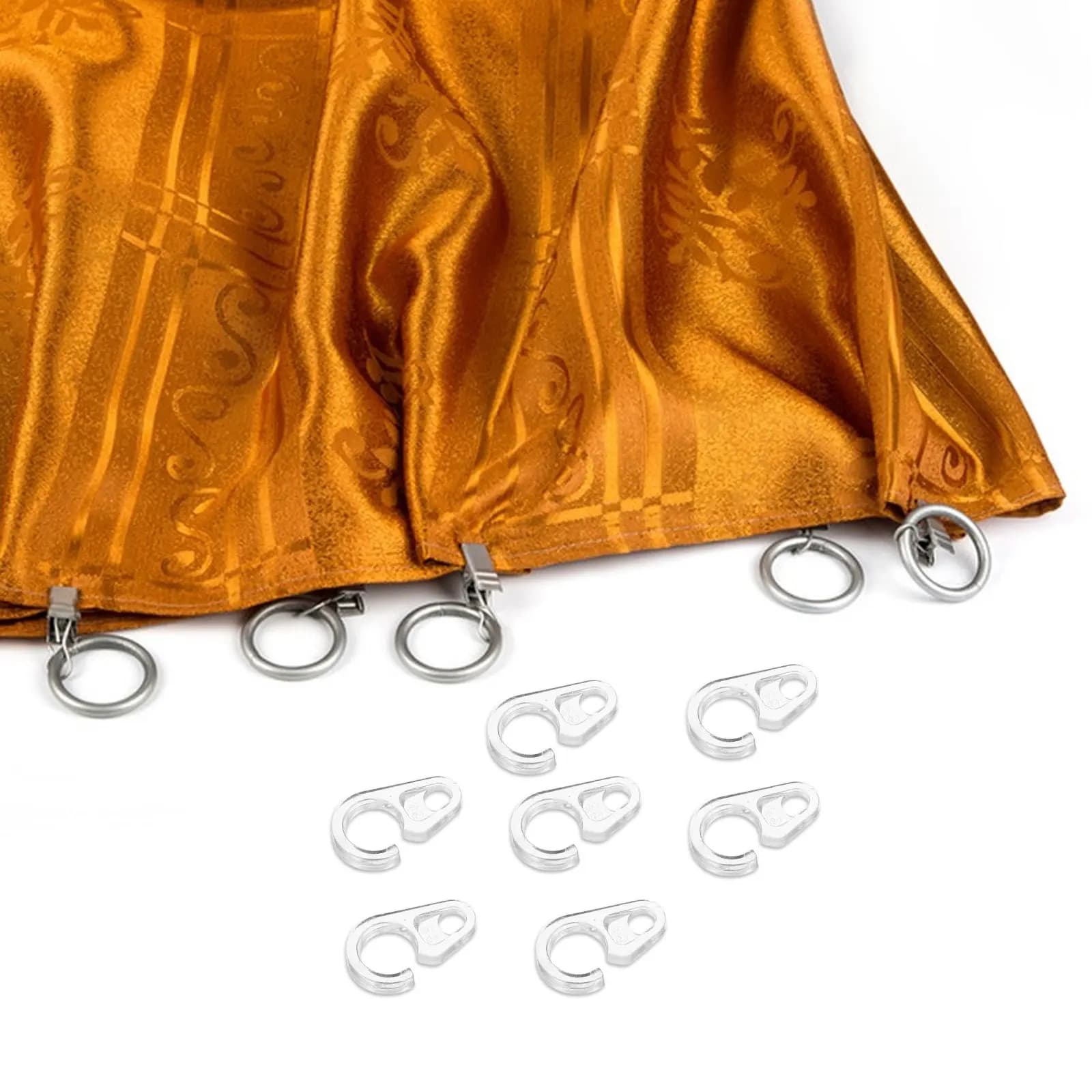 100Pcs Plastic Hooks for Curtain Rail Reinforced Heavy Duty Ceiling Track Sliders Curtain Hardware Drapery Hooks