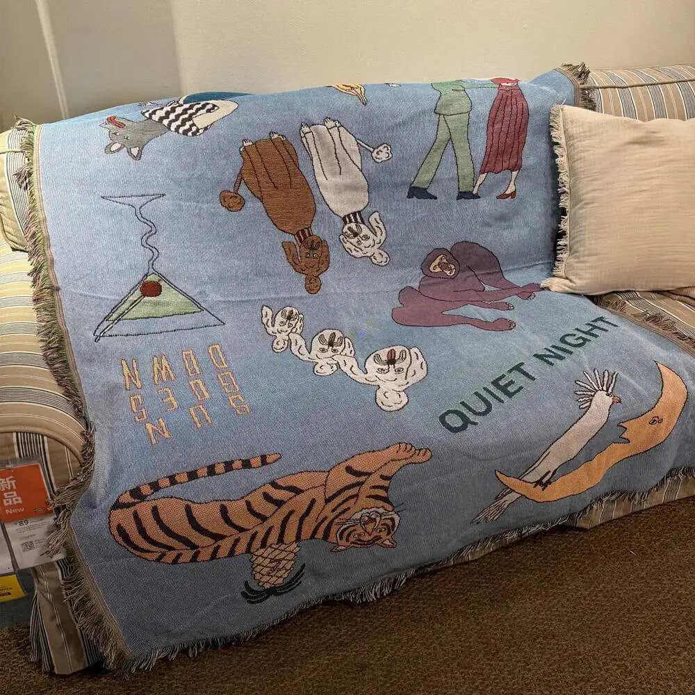 130x160 cm Cartoon Sofa Covered Leisure bed Home decor Enclosure Outdoor camping Picnic carpet Cute tablecloth
