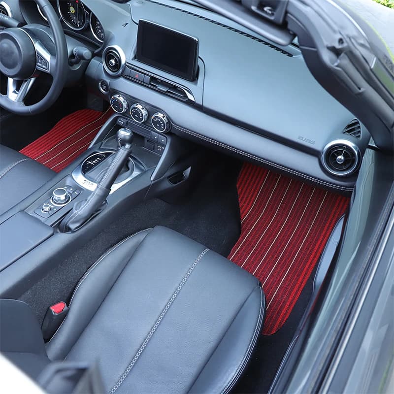 Suetlcoity Per Mazda MX-5 2016-2024 TPE Gomma Rossa Auto Front Row Wire Loop Tappetini Trim Interni Accessori Auto