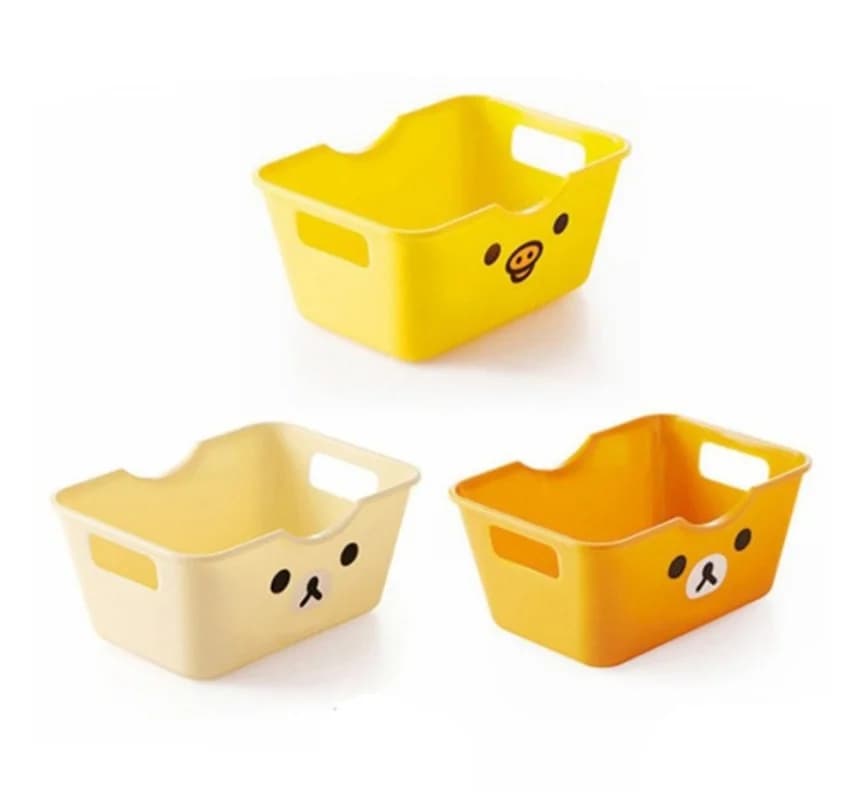 1PC Mini portable storage baskets Various table items Organizer Linen basket Plastic cosmetic makeup basket with handle