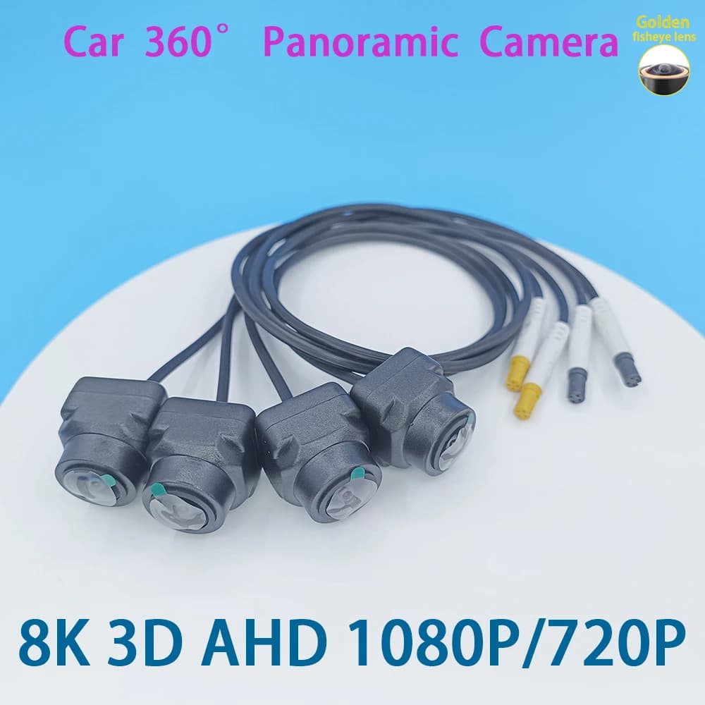 8K AHD 1080P 720P 3D Car 360 Panoramic camera 4 pieces square cameras For Android Radio 360APP SN307 WDR 2053 sensor