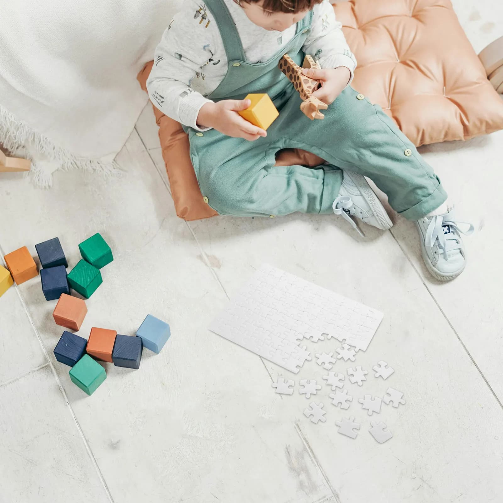 4 Fogli di Puzzle Bianchi per Sublimazione, Pezzi di Puzzle Vuoti per Fai-da-Te, Disegno e Giocattoli Creativi