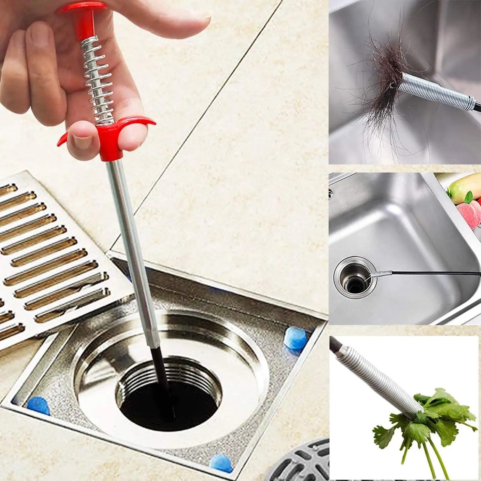 1 pz. Strumento per la pulizia dello scarico della draga fognaria, bagno, doccia, cucina, WC, vasca da bagno, strumento per la pulizia della draga di scarico bloccato