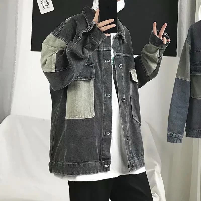 Giacca di jeans oversize casual da uomo 2026, stile streetwear coreano, giacca in denim da uomo, cappotto antivento casual, tuta, capospalla S-4XL