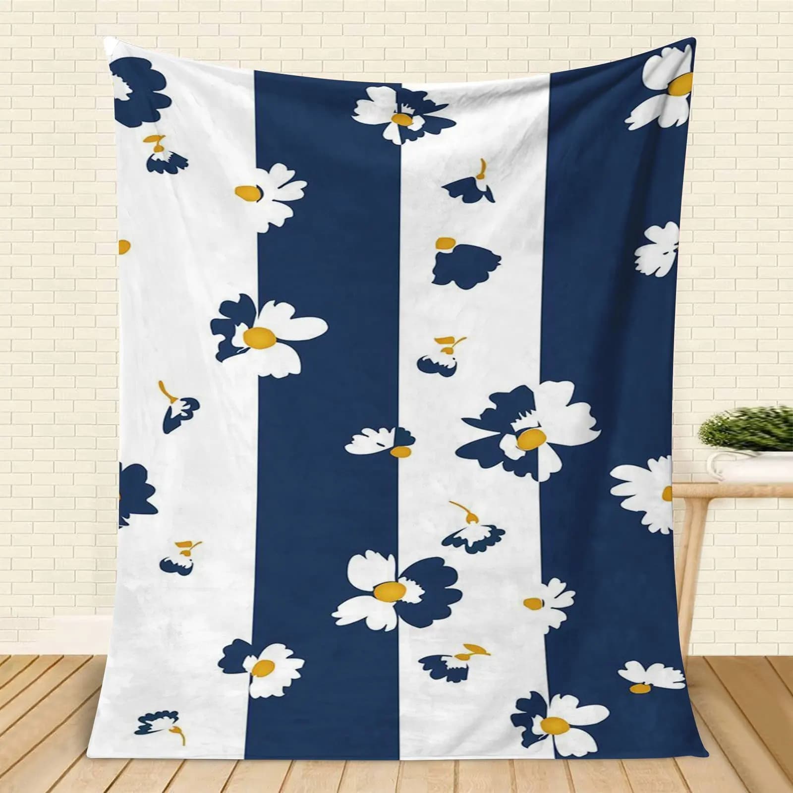 Coperta stampata in flanella con motivo floreale vintage adatta a tutte le stagioni adatta per divano da ufficio e viaggi