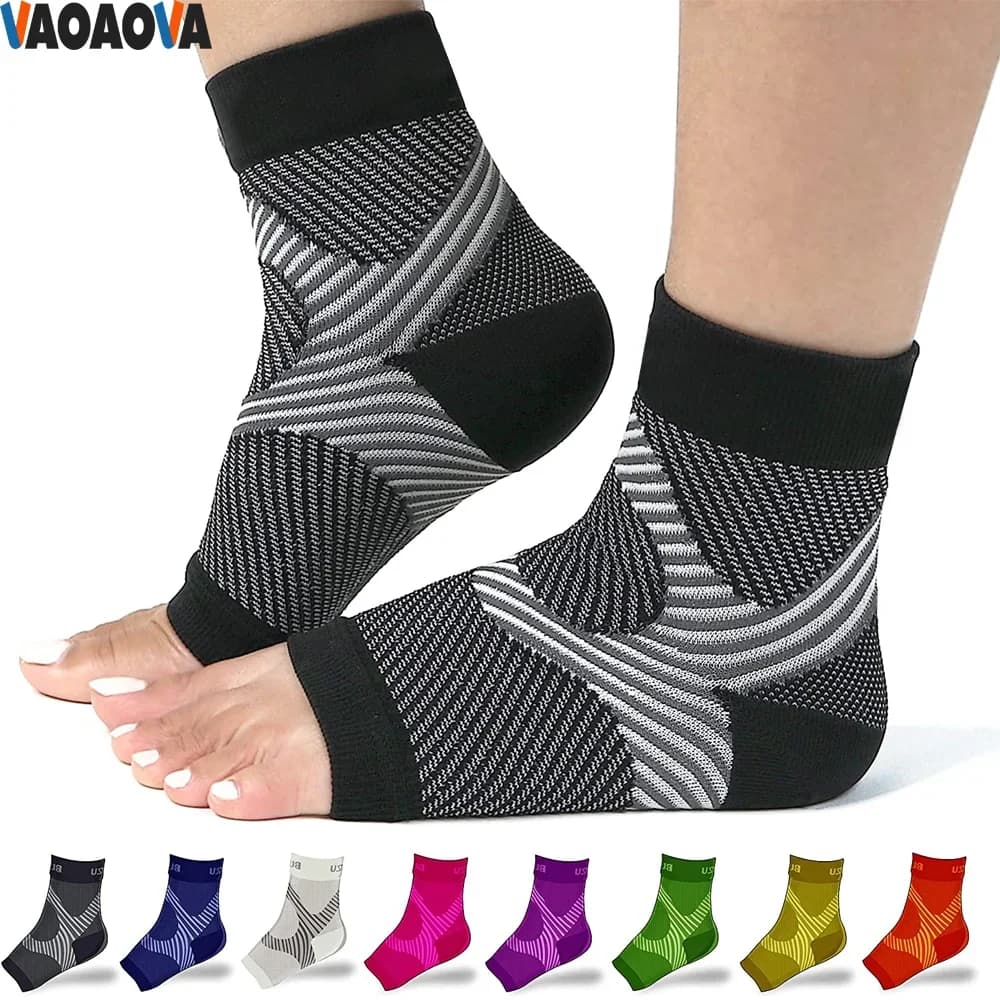 1 paio di calzini per fascite plantare supporto per arco manicotto per compressione alla caviglia dolore al piede senza dita tendinite sollievo dal gonfiore stecche notturne