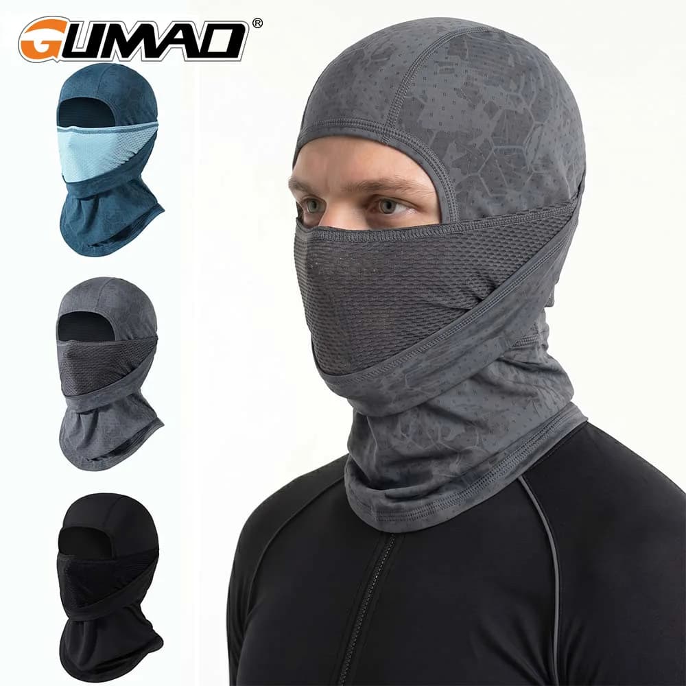 Summer Cycling Balaclava Hat Cooling Sun UV Protection Full Face Mask Windproof Hood Cap Motorcycle Helmet Liner Sports Headgear