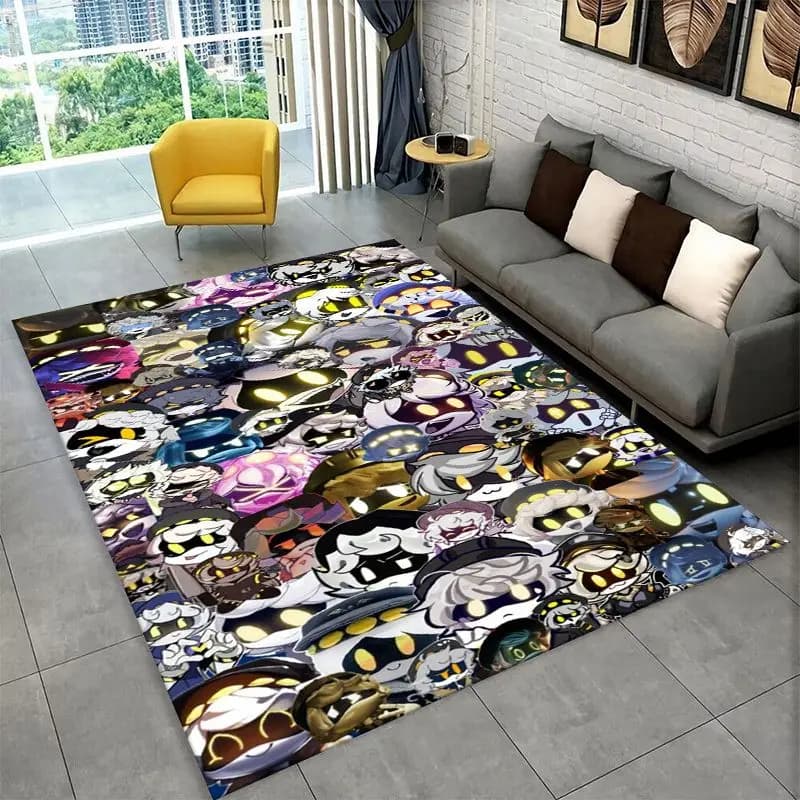 Cartoon Murder Drones Uzi V Robot Carpet Rug for Bedroom Living Room Sofa Playroom Doormat Home Decor,Kid Area Rug Non-slip
