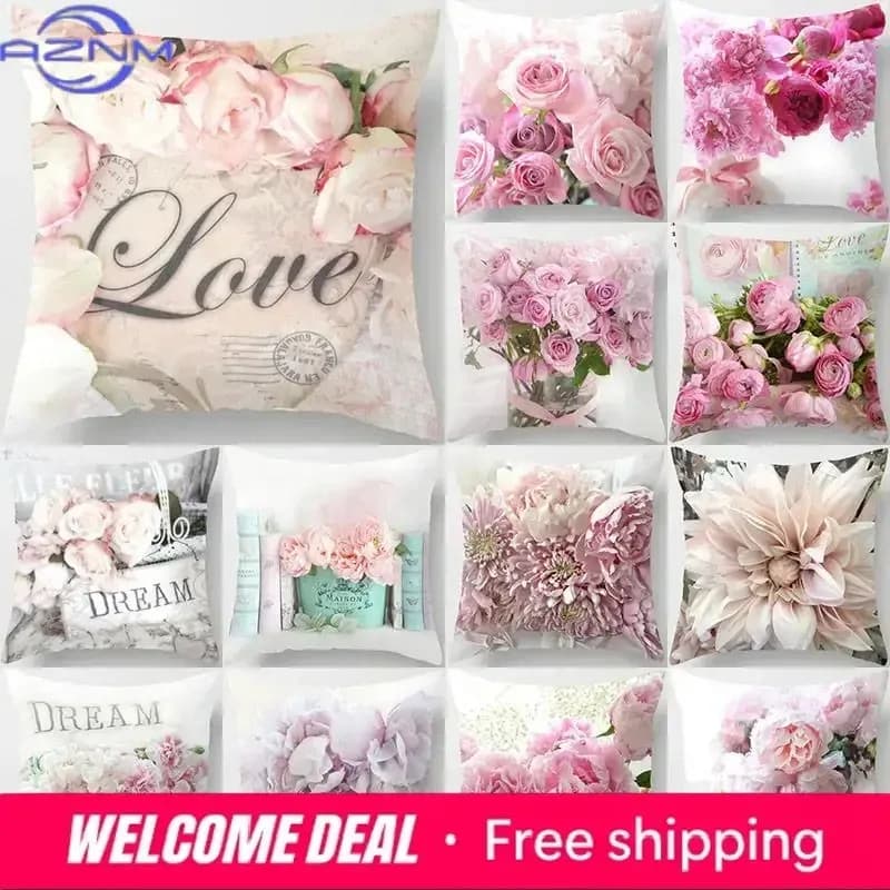 Fodera per cuscino a forma di rosa, stile nordico, decorazione per casa e matrimonio, federa per divano, letto, auto