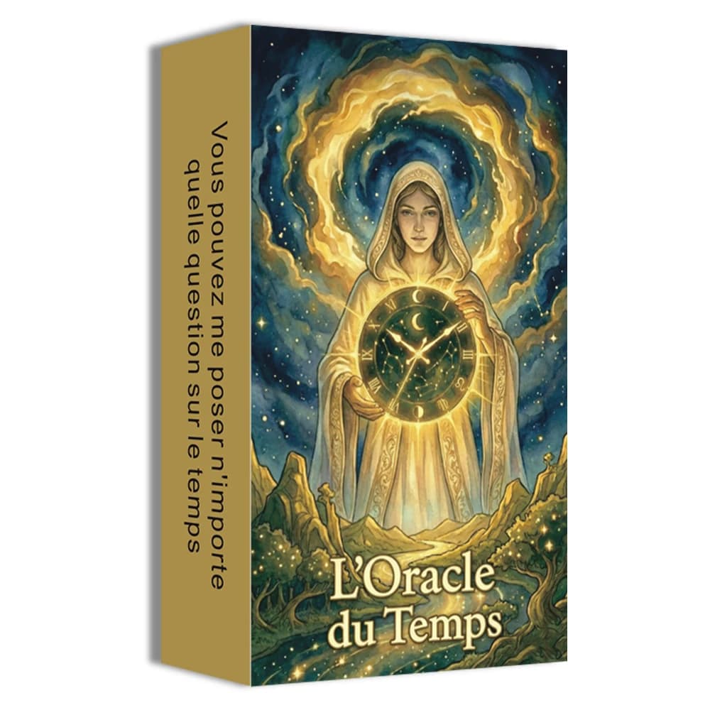 Mazzo di carte Oracle francesi, 54 carte Oracle a tema temporale, strumento di divinazione, lettura personale, carte dei Tarocchi francesi, 12*7 cm, 14+