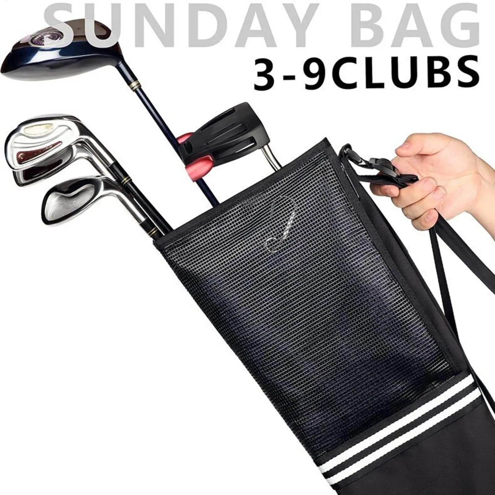 Borse da golf per uomo Borse per carrello da golf per mazze da golf Contiene 3-9 bastoncini Scomparti per asciugamani pieghevoli impermeabili per la pratica di viaggio