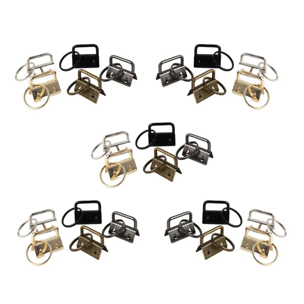 50Pcs Key Fob Chain Metal Wristlet Strong Rustproof Tail Clips for Key Chains Lanyards Fabric Straps Ribbon Luggage Accessories