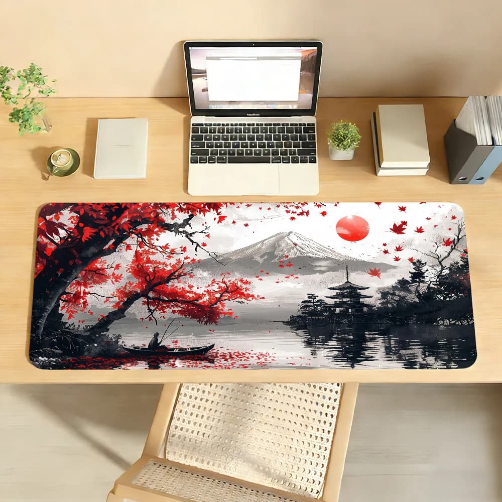 Tappetino per mouse Mount Fuji, tappetino per mouse in gomma antiscivolo per computer portatile, tappetino per mouse per giocatori, decorazione per scrivania