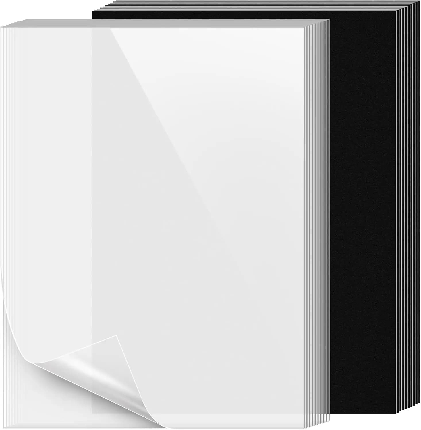 Set di 20 Copertine e Dorso per Rilegatura 8,5x11 Pollici, Copertine per Reportati di Qualità Formato Lettera Non Perforate, 10 Copertine Trasparenti da 10mil, 10 Copertine in Plastica Nera da 12mil per Casa e Ufficio