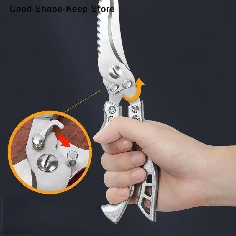 daily1Pcs Stainless Steel Chicken Bone Kitchen Shears For Meat Fruit Boning Fishing Hunting Camping Heavy Duty Kitchen Scissors