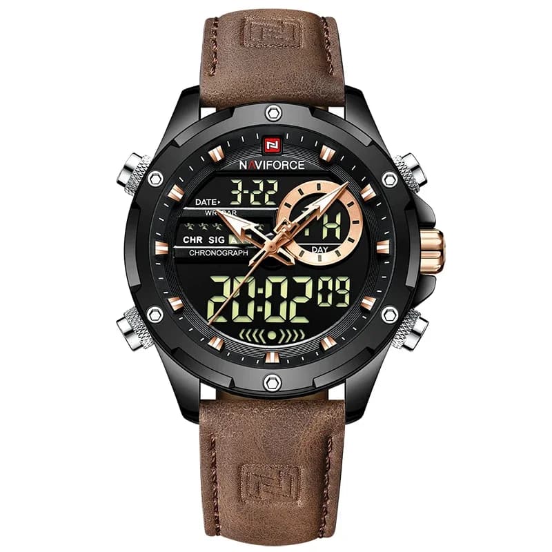 NAVIFORCE NF9208 Men's Digital Military Watch Waterproof Wrist Watch Quartz LED Sport Large Watches