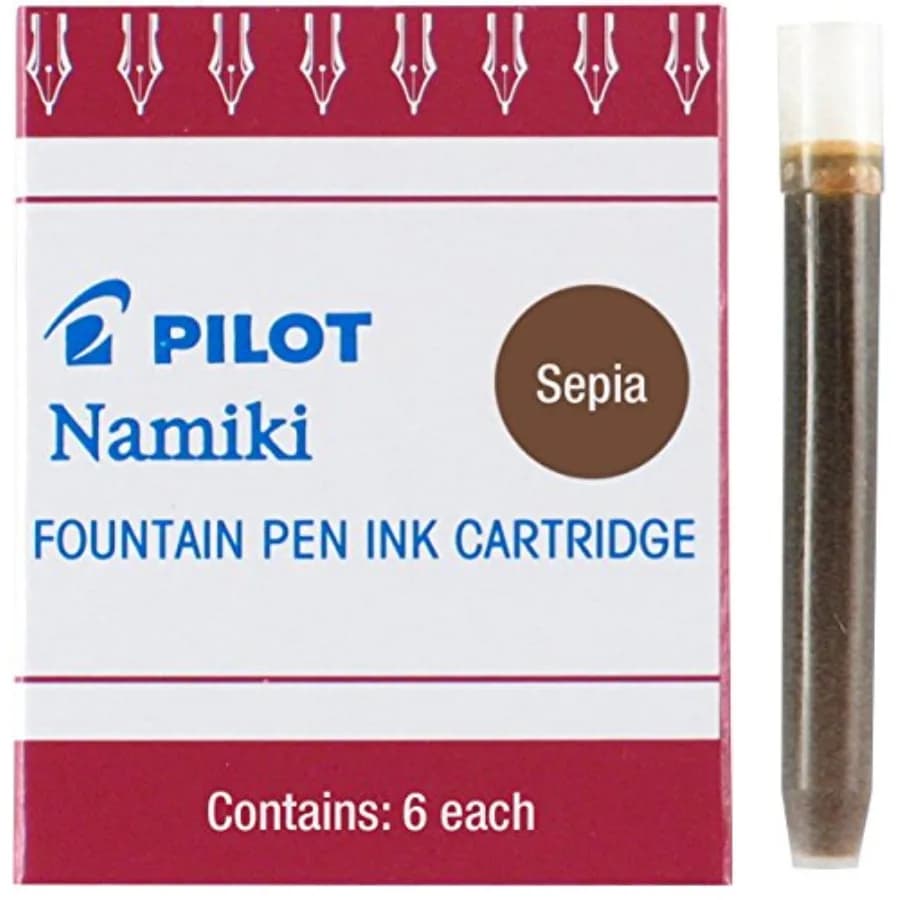 Namiki IC50 Fountain Pen Ink Cartridges, Sepia, 6-Pack 69006