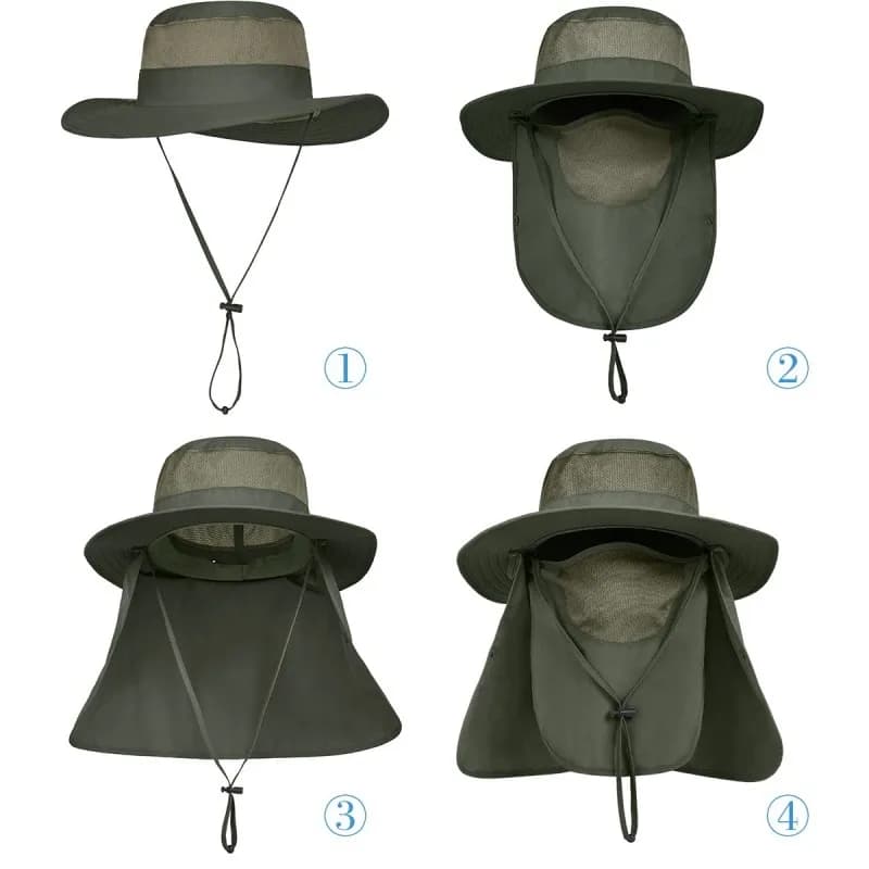 Fisherman's Hat, Male Sun Hat, Summer Outdoor Quick Drying Sun Hat, Fishing Breathable Sun Hat, Female Face Mask Hat