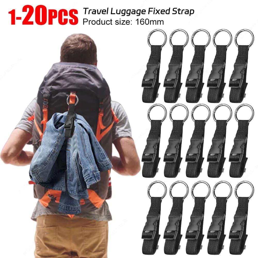 20-1PC Bagagli da viaggio Cinghia fissa Zaino Cinghia esterna Cinghia portatile con fibbia di rilascio Zaino antifurto Giubbotti Pinza