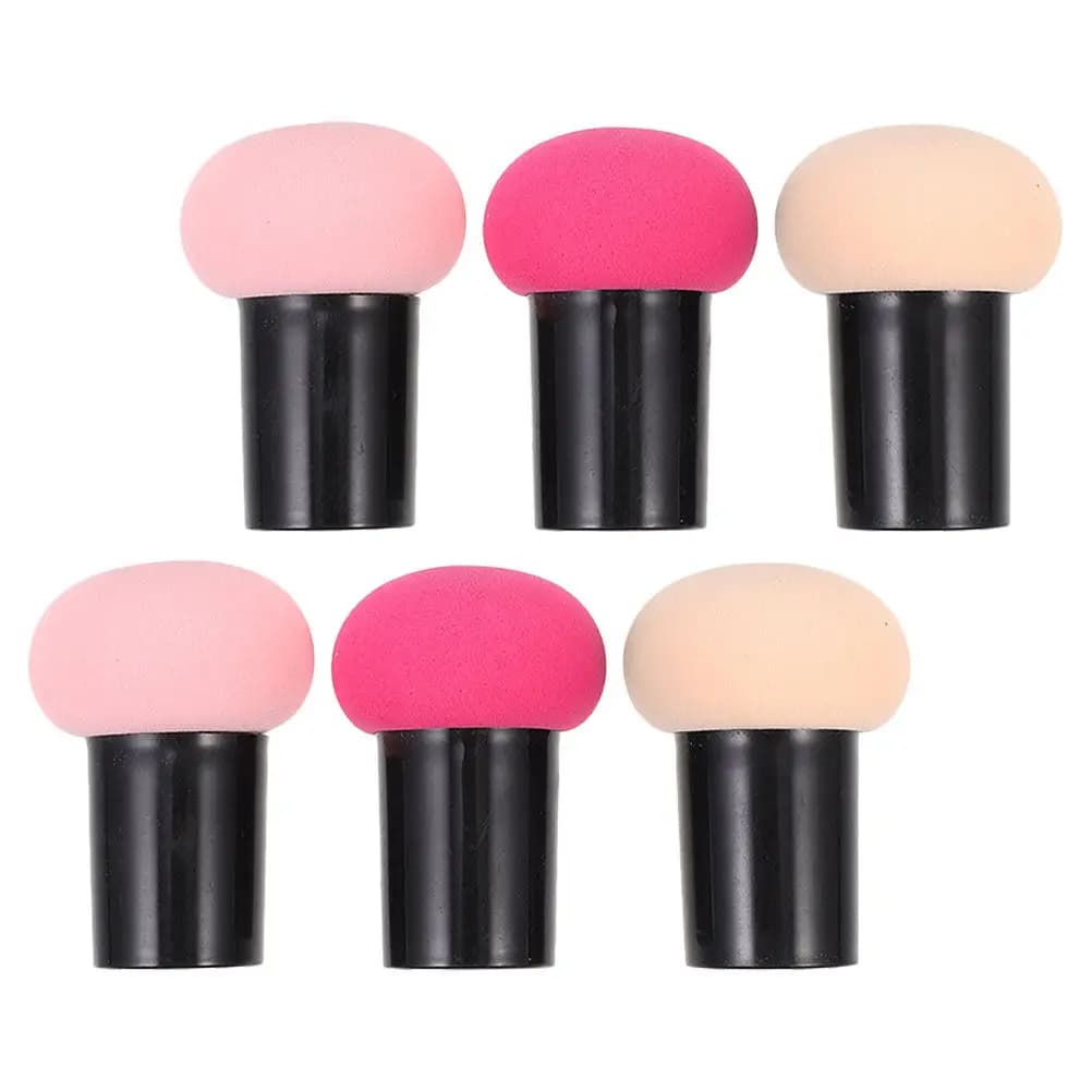 Set di 6 Spugne per Trucco a Forma di Fungo, Uso Doppio, Applicatore per Fondotinta e Crema, Morbide Spugne per Makeup
