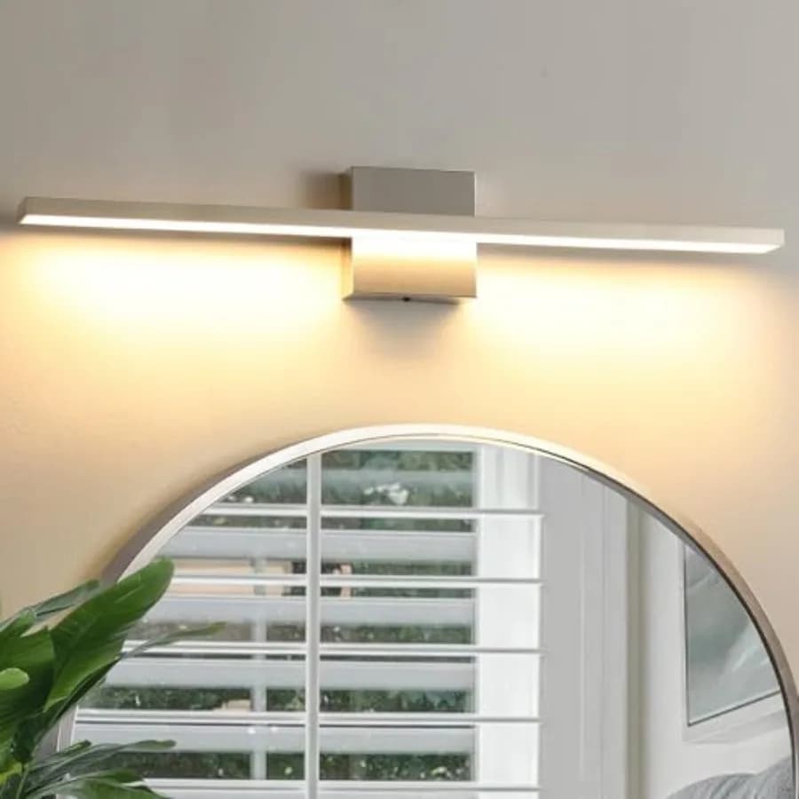 Lampada da Bagno Sopra Specchio 32 Pollici, Luce LED Moderna da Parete in Nichel Spazzolato 3000K, Illuminazione per Vanità