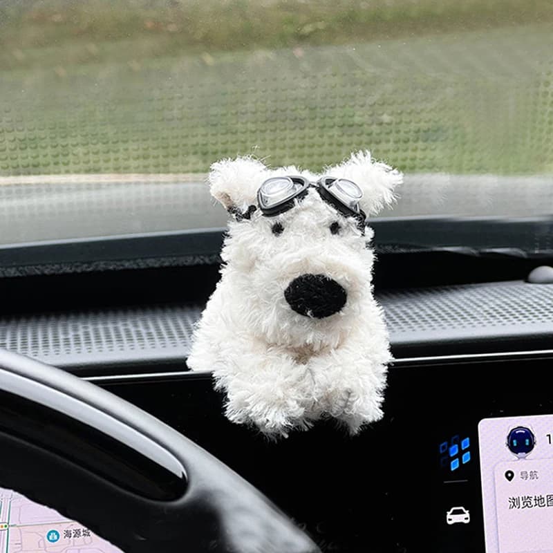Simpatico cucciolo per tergicristallo per auto, decorazioni per interni, bambola di peluche, regalo creativo, spalline, accessori per la decorazione di interni dell'auto