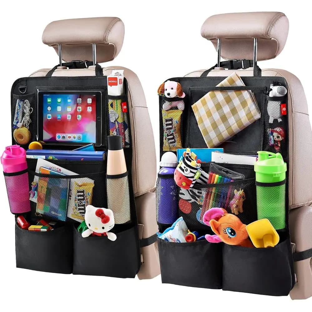 Car Seat Organizer, Seat Protection with Tablet Touch Screen Support, Children's Organizer and Travel Accessories