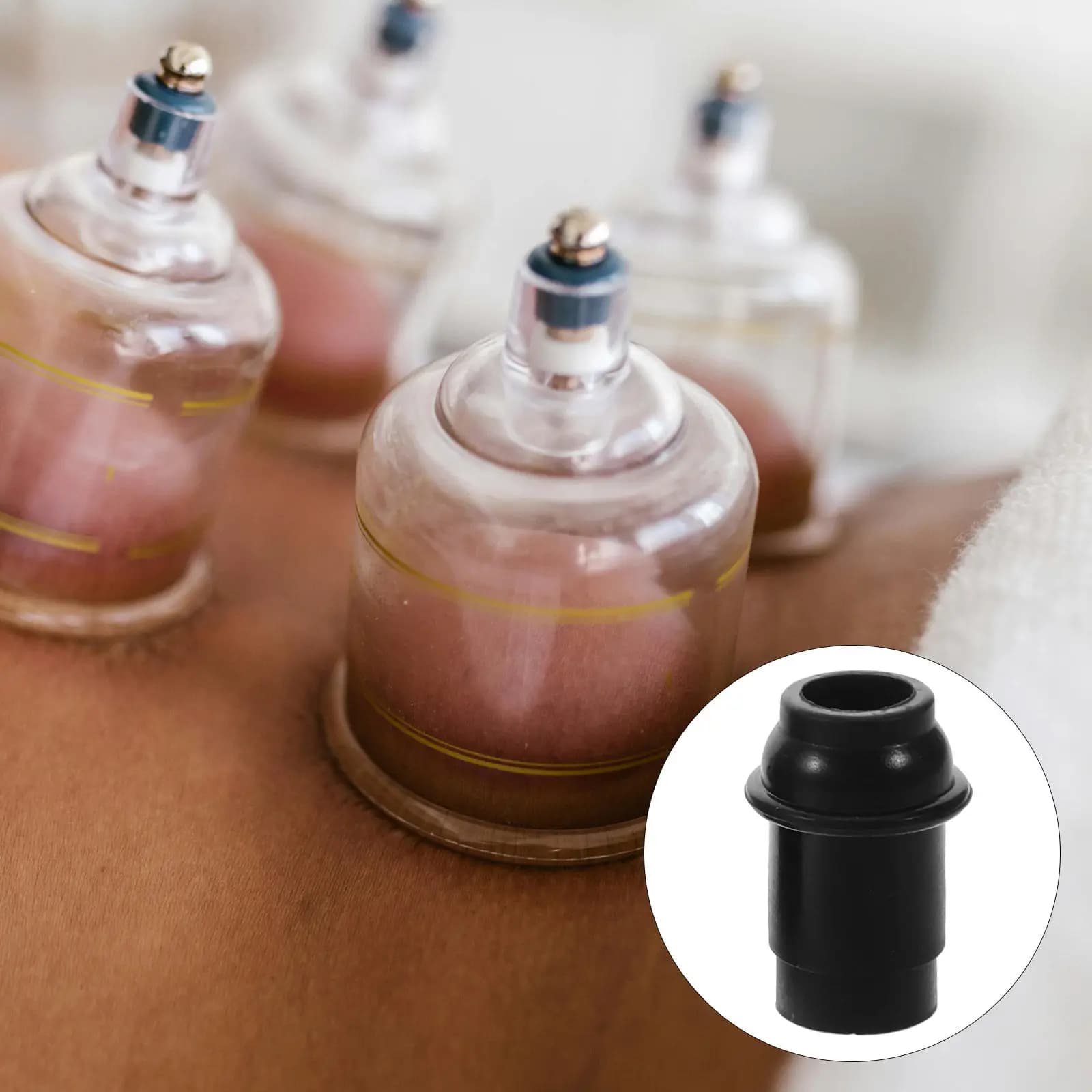 10Pcs Vacuum Cupping Pump Nozzle Tips Replacement Silicone Connectors Handheld Cupping Therapy Accessories for Back Massage