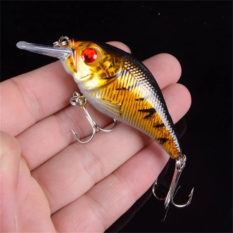 Occhi 3D 7.5 cm 10.2g Duro VIB Esche Da Pesca Minnow Esca Treble Ganci Affondamento Crankbait Wobblers Attrezzatura Da Pesca
