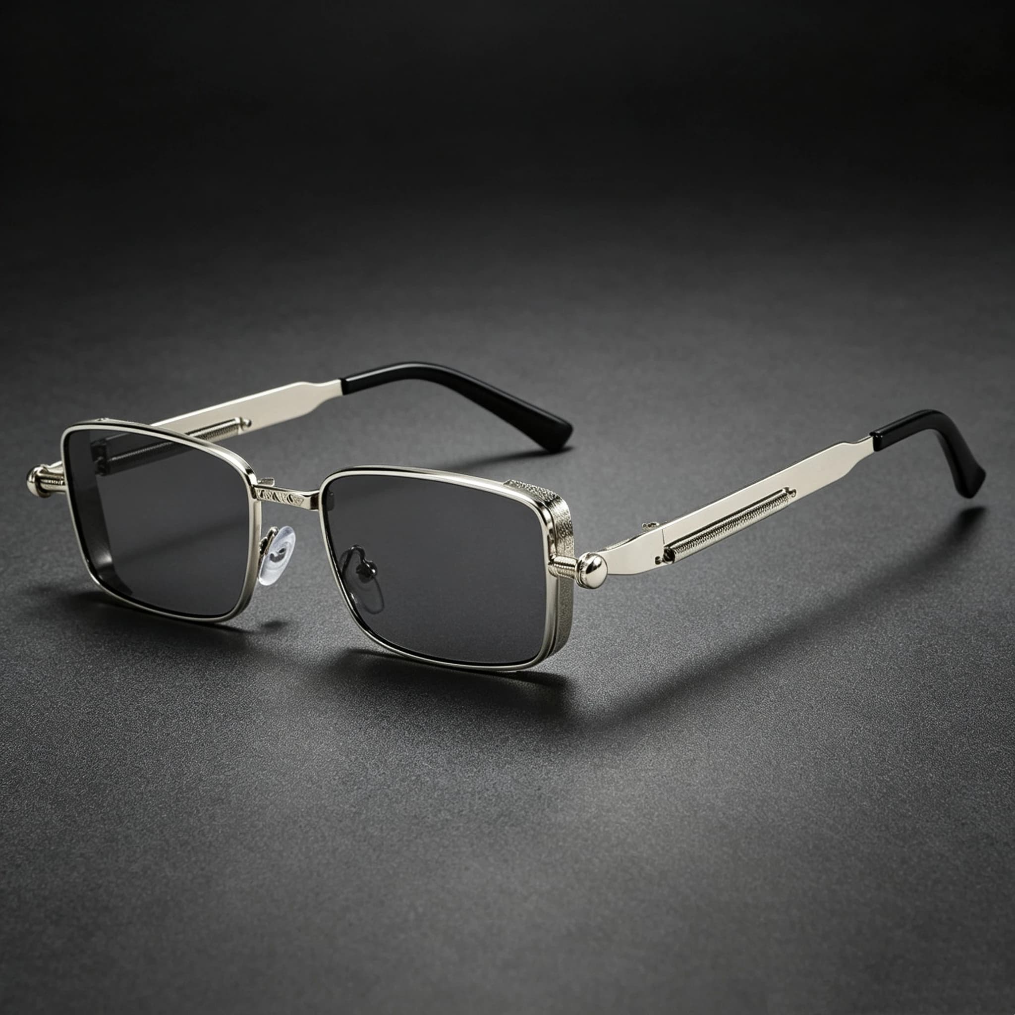 Occhiali da sole vintage quadrati con montatura in metallo, unisex, montatura piccola, per la moda quotidiana, feste punk, occhiali da sole UV400.