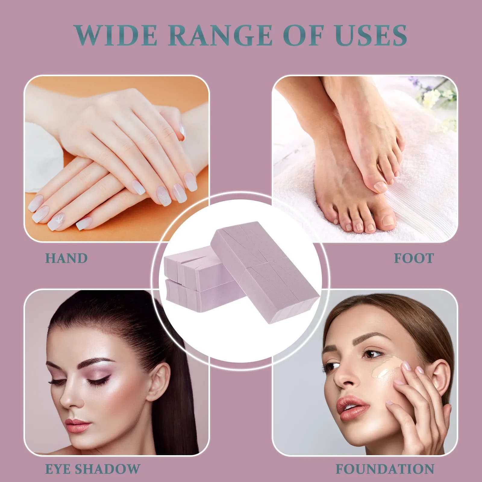 Set di 24 Spugne per Nail Art Sfumate, Spugne Delicate sulla Pelle per Manicure, Strumento per Base Liscia, Ombretto e Design Unghie