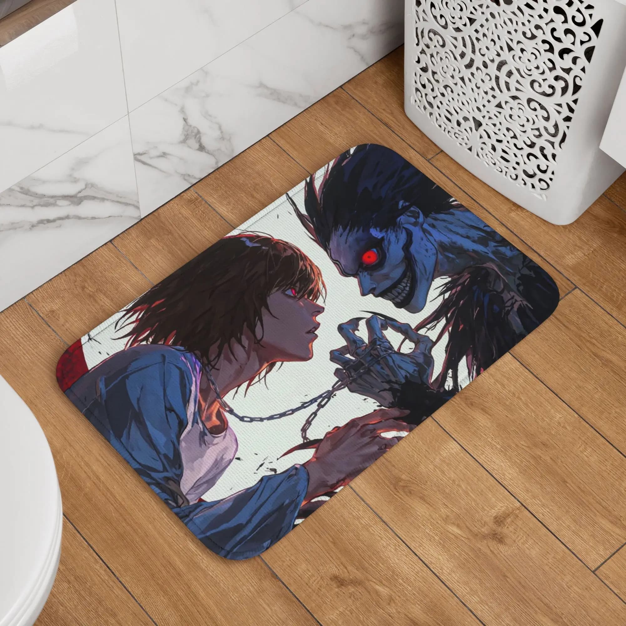 Tappetino per porta Death Note Anime, tappeto impermeabile e resistente all'olio, tappetino per cucina, ingresso, casa, bagno, tappetini per il pavimento